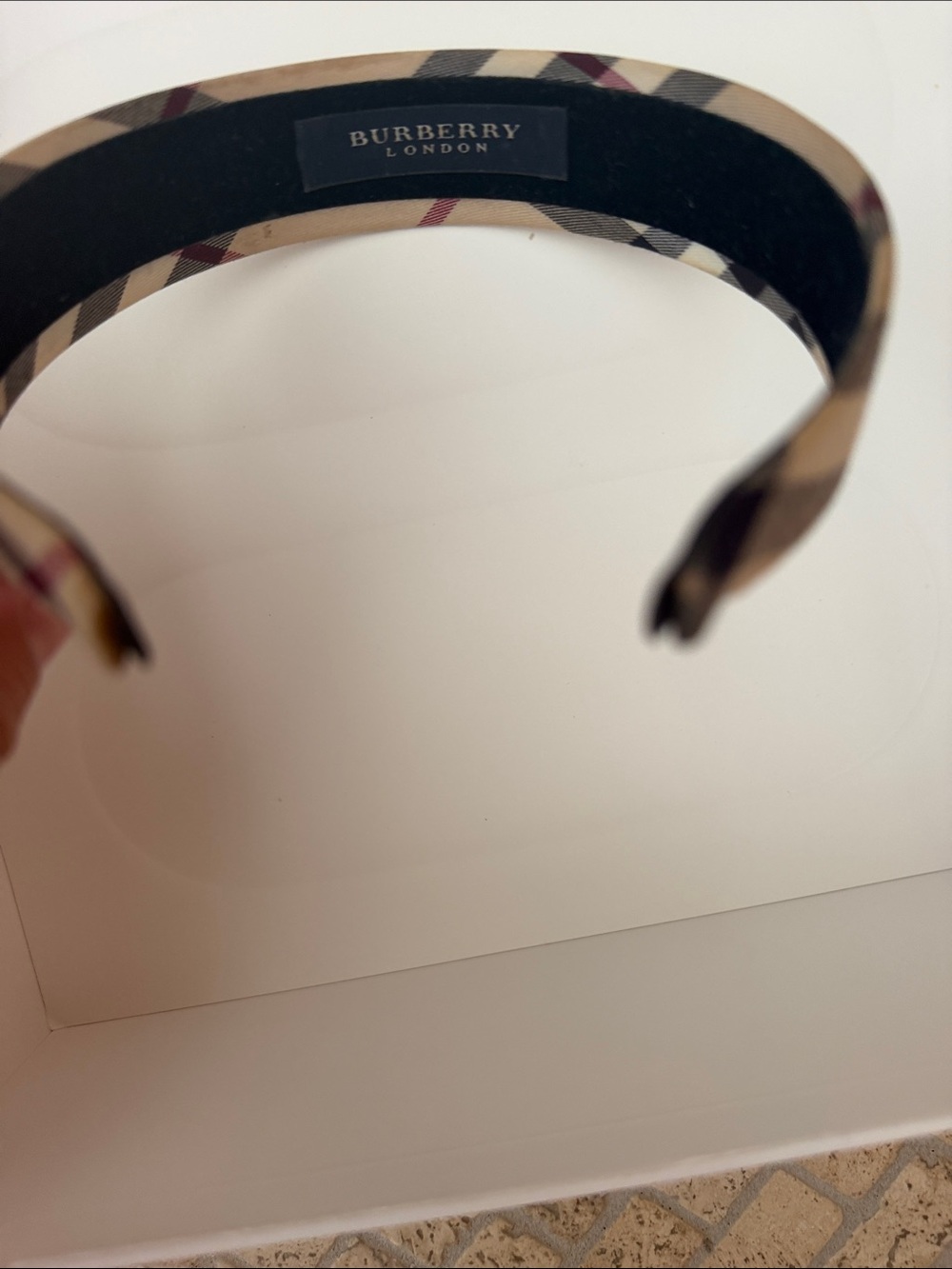 Burberry Classic Nova Check Headband in Beige and Black